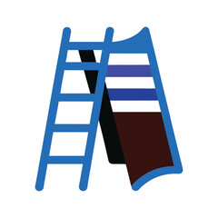 towel ladder vector art on white background