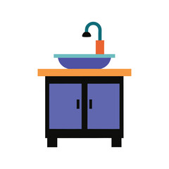 washstand vector art on white background
