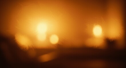 Abstract Warm Golden Bokeh Lights Background Blurred Festive Illumination