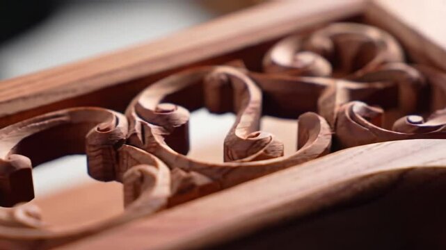 Detailed Wood Carving Exquisite Craftsmanship In Ornate Frame