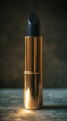 Glamorous Black and Golden Lipstick Close-Up Photography