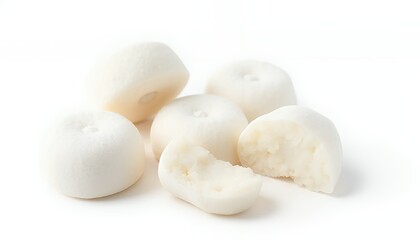 Mochi Daifuku Japanese Rice Cake Dessert Isolated on White Background