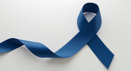Blue ribbon for awareness of colon cancer cause
