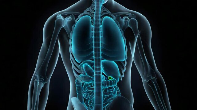 Human digestive system educational illustration