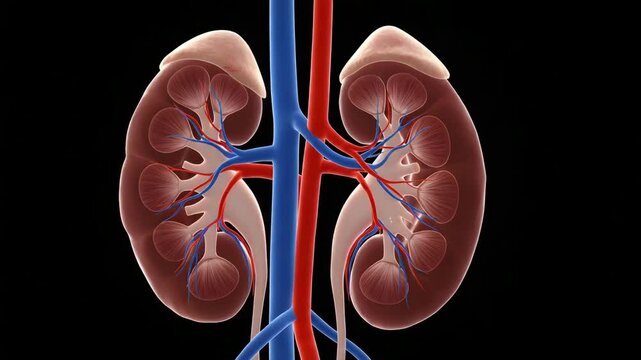 Human kidney anatomy illustration medical illustration