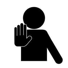手でストップ・禁止ポーズをとる人のピクトグラム