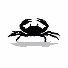 Solid black silhouette of a crab crawling