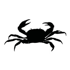 Solid black silhouette of a crab crawling