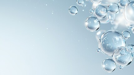 Abstract image of translucent bubbles floating in water