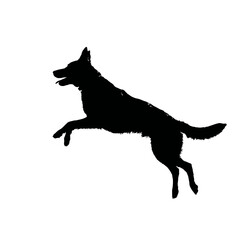 Solid black silhouette of a dog running