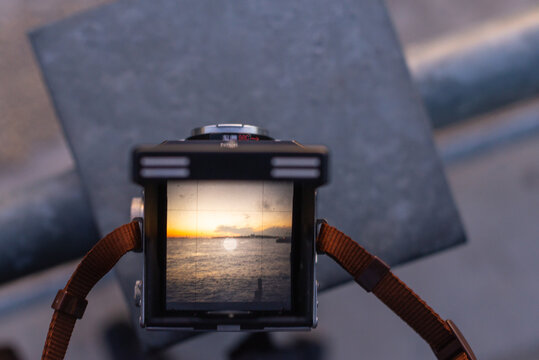 Landscape shown in camera viewfinder