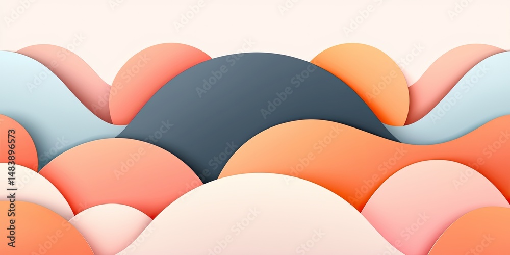 Poster Abstract Pastel Wave Pattern Design