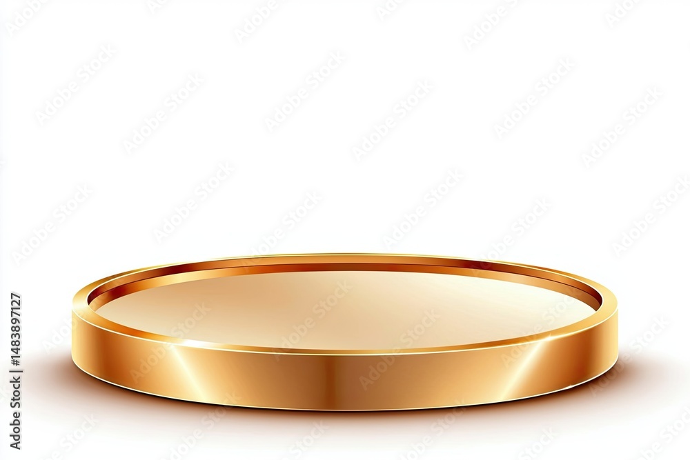 Poster golden circular platform display stand isolated