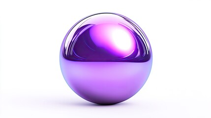 A Polished Purple Sphere Reflecting Light