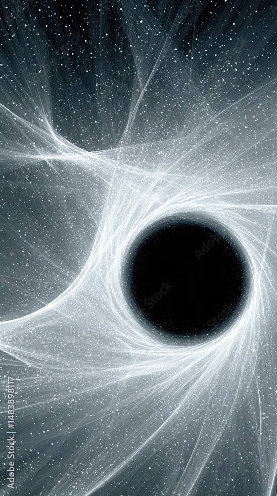 Aufkleber exploring the depths of the quantum world through black hole visualization in space