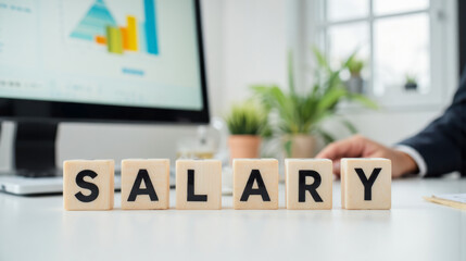 Salary highlights the relationship between work and pay, covering wages, compensation plans, and job market dynamics, Ideal for recruitment and finance topics with copy space