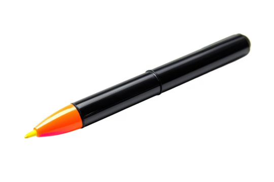 Black and orange marker isolated on transparent background