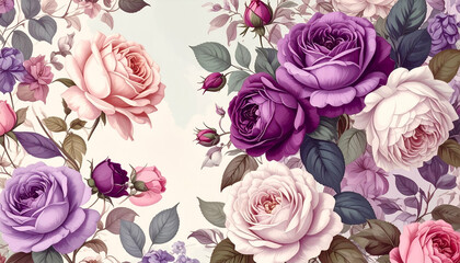 A beautiful arrangement of roses in various colors, creating a floral pattern.