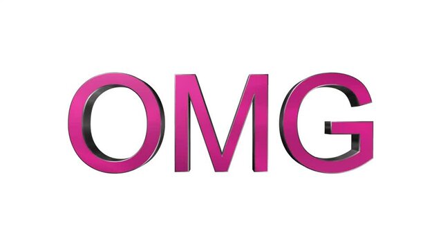 Animated 3D Text, "OMG" Expression, Surprise Reveal