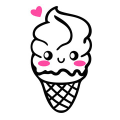 ice cream kawaii cartoon
