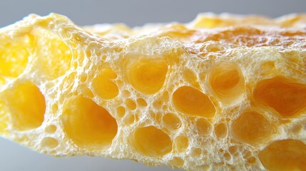 Close-up of a piece of bread with the dough texture visible.