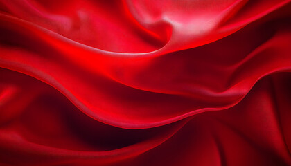 Obraz premium luxurious red satin fabric texture with elegant folds for textile design, fashion mockups, digital background, print art