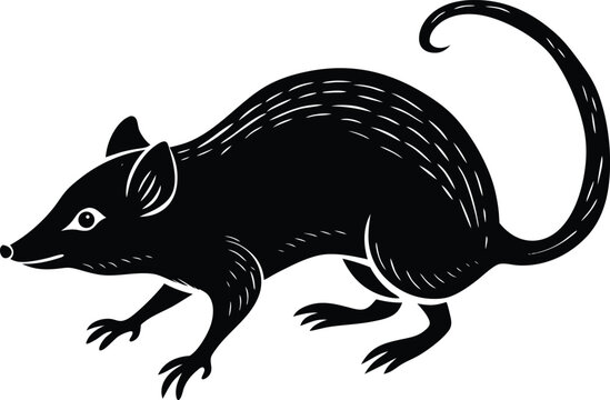 black rat stylized art clip art preview