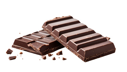 Realistic Chocolate Bar Pieces with Crumbs and Delicious Texture