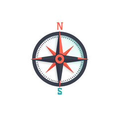 Modern Compass Icon with Cardinal Directions for Navigation and Adventure Themes on transparent background