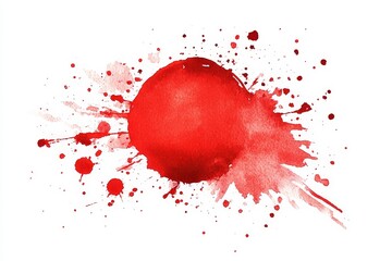 Watercolor red spot. Transparent background
