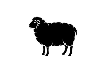 Sheep silhouette vector illustration farm animal