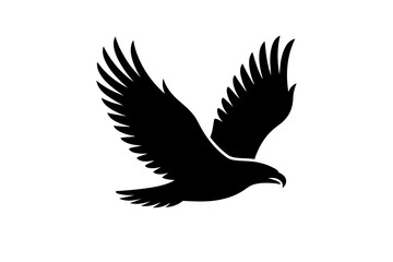 Eagle soaring vector illustration black silhouette