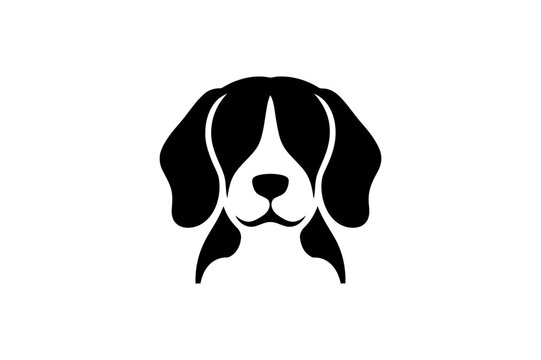 Beagle dog head vector illustration cute graphic
