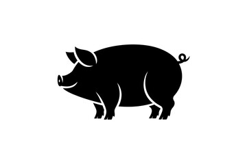 Pig silhouette farm animal vector illustration