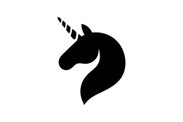 Fototapeta premium Unicorn head silhouette magical creature design art
