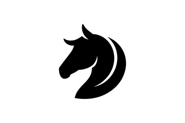 Horse head silhouette equestrian animal symbol logo