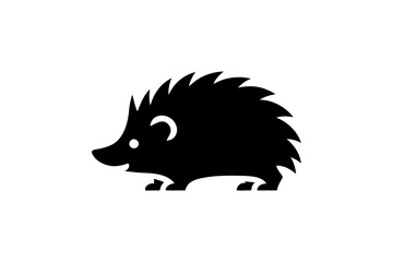 Black hedgehog silhouette vector image illustration