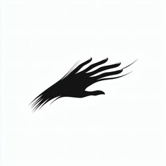 Obraz premium Black Hand Silhouette Against White Background