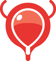 Urinary bladder icon on transparent background 
