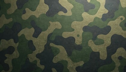 Green military camouflage pattern background. Camo texture fabric design. Forest, combat, hide concept. Uniform material for clothing. Soldier, army, war themes.