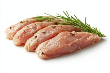 Raw chicken fillet isolated on white background, with clipping path. Full Depth of field. Focus stacking. PNG