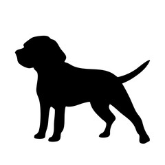 Dog silhouette vector art illustration Pet face dog in position of attack