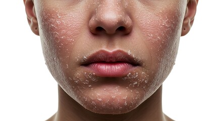 Dry Flaky and Irritated Skin on Human Face