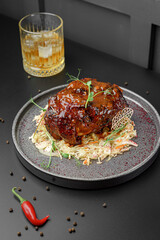 Studio Scene with Meat, Drink and Hot Chili
