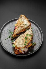Modern Take on Rustic Sandwich and Herbs