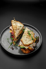 Toasted Sandwich with Chicken, Cheese, and Herbs