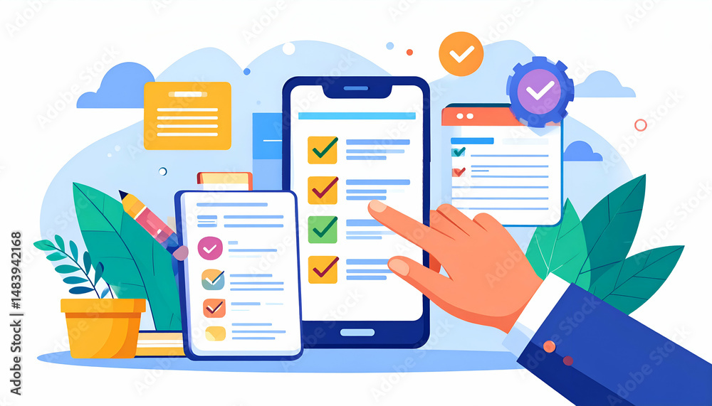 Poster Efficient task management using mobile technology & checklists for productivity