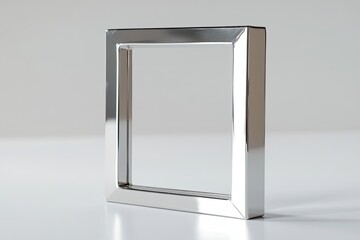 Polished square frame, reflective, minimalist design
