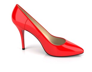 Obraz premium Elegant Red High Heels, Stiletto Shoes, Womens Footwear, Fashionable Style
