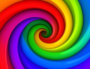 Vibrant Rainbow Spiral Colorful Swirling Abstract Art Design
